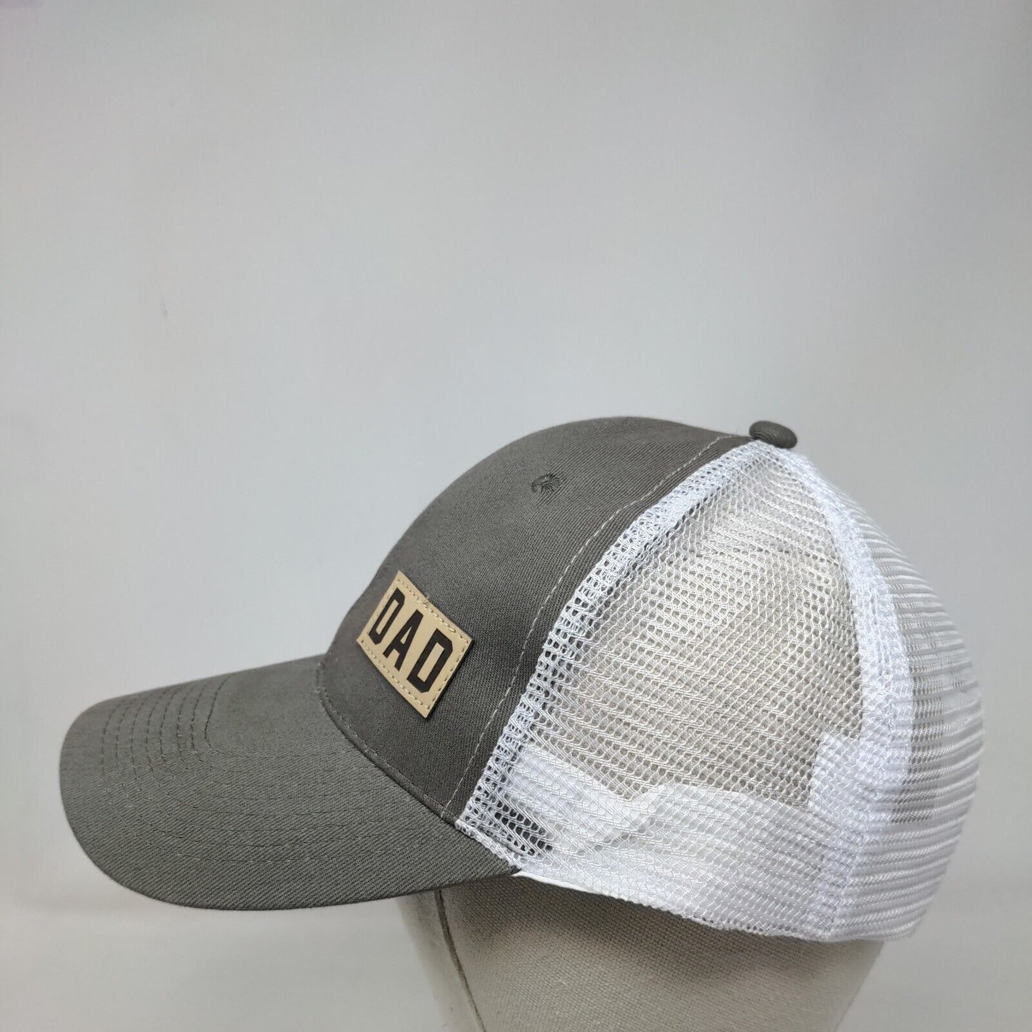 Dad Snapback Trucker Hat Gray One Size Adjustable Patch Logo Mesh Back Cotton