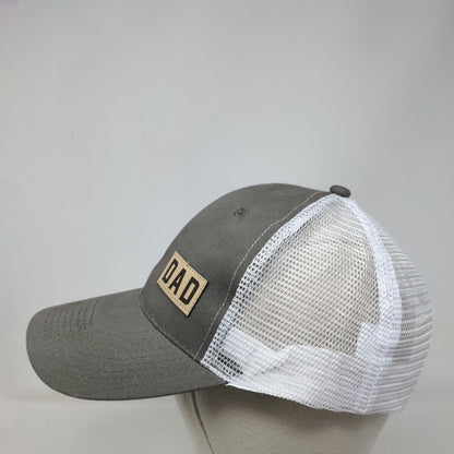 Dad Snapback Trucker Hat Gray One Size Adjustable Patch Logo Mesh Back Cotton