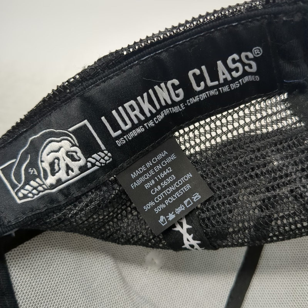 Lurking Class Trucker Hat Black One Size Skull Reaper Mesh Barbed Wire Tape
