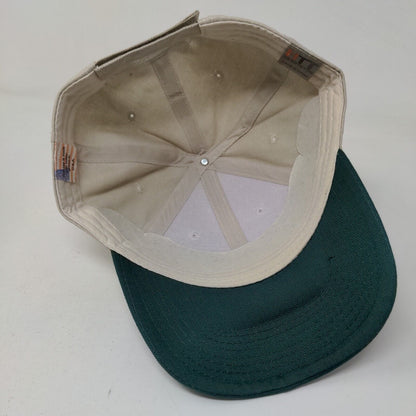 Kellermeyer Men's Strapback Hat Tan Green Adjustable Embroidered Logo