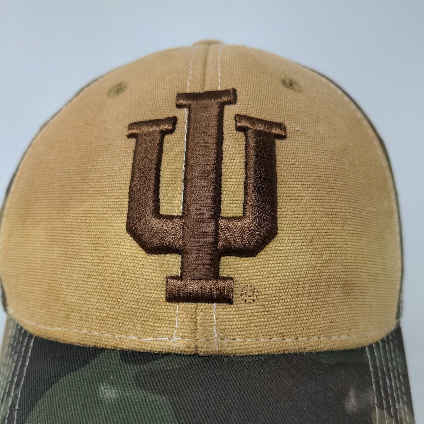 Russell Men's Strapback Camo Hat Adjustable Embroidered IU Hoosiers Logo