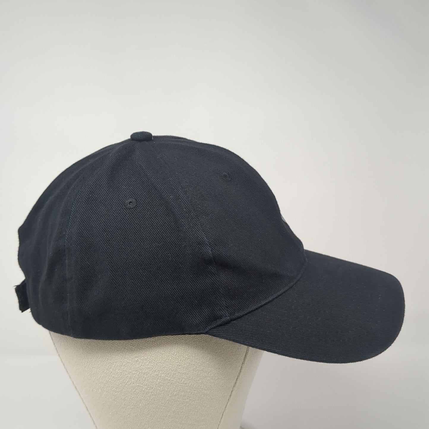 Silver Heart Strapback Hat Black One Size Adjustable Solid 6 Panel