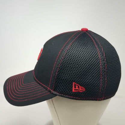 Utah Utes NCAA New Era Black Hat Cap L Mesh Stretch Fit Red Contrast Stitching