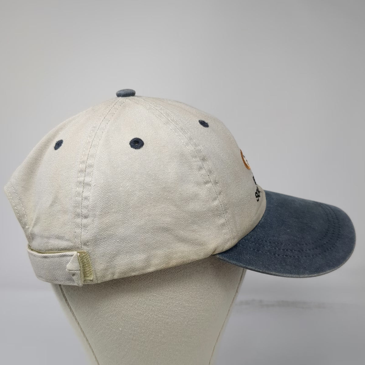 Ouray Baseball Cap Beige Blue OSFM Badlands South Dakota Bison Embroidered Hat