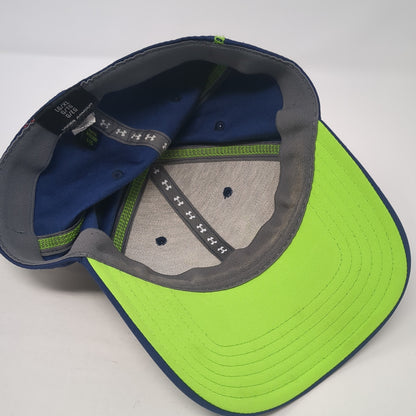 Under Armour Logo Fitted Hat Blue XL Embroidered Solid Outdoor 6 Panel