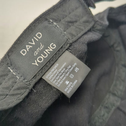 David and Young Army Cap Black One Size Herringbone Cotton Strapback Hat Cadet