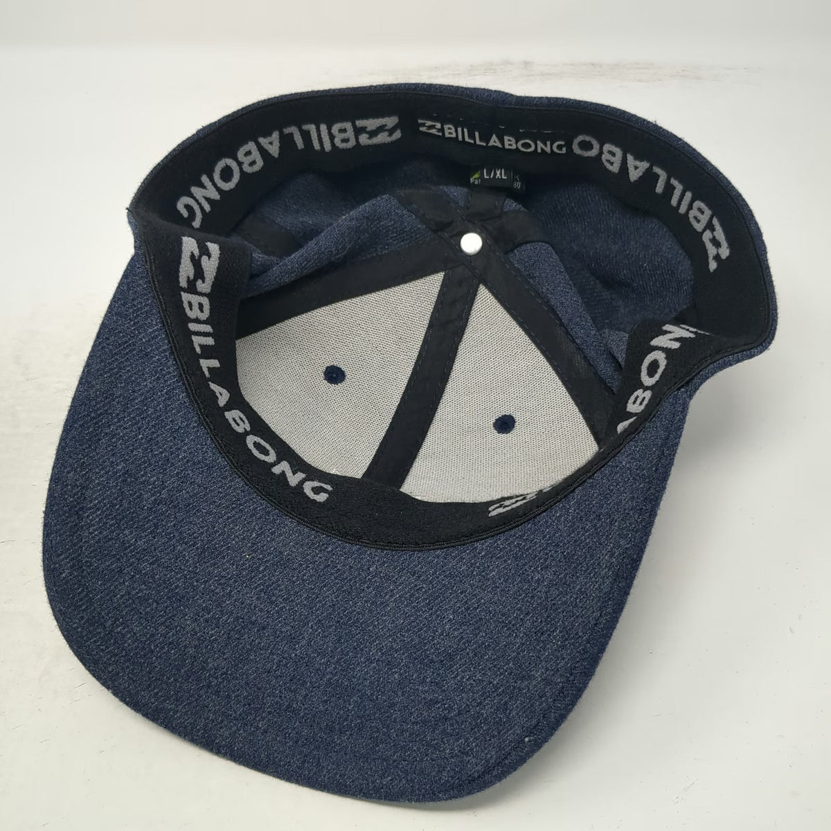 Billabong Baseball Cap Blue XL Flexfit Embroidered Wave Logo Stretch Hat Surf