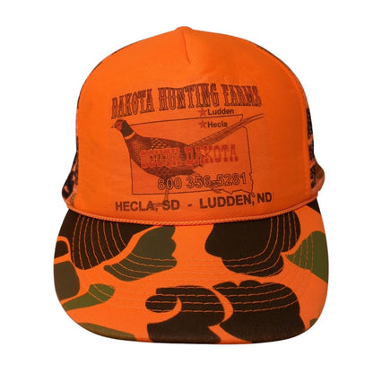Dakota Hunting Farms Snapback Trucker Hat Camo OSFA Mesh Back Otto