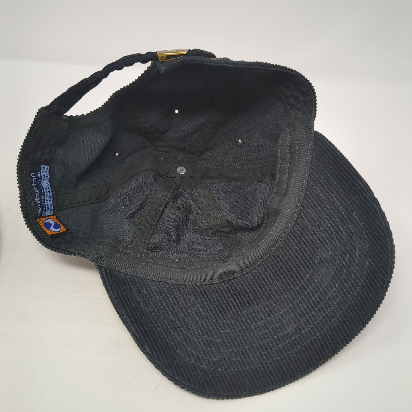 Newhattan Slideback Corduroy Hat Black One Size Adjustable 100% Cotton