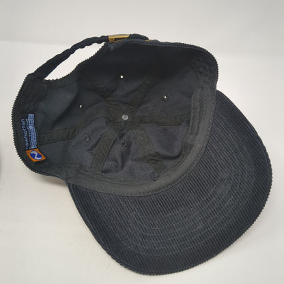 Newhattan Slideback Corduroy Hat Black One Size Adjustable 100% Cotton