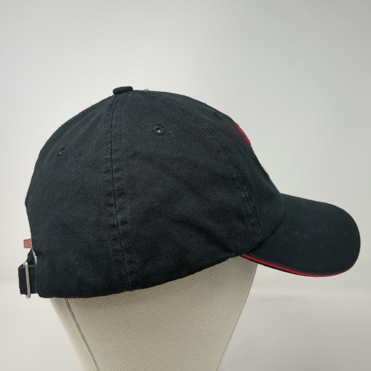 Bayside Baseball Cap Black One Size Wisconsin Brewing Co Hat USA Flag Adjustable