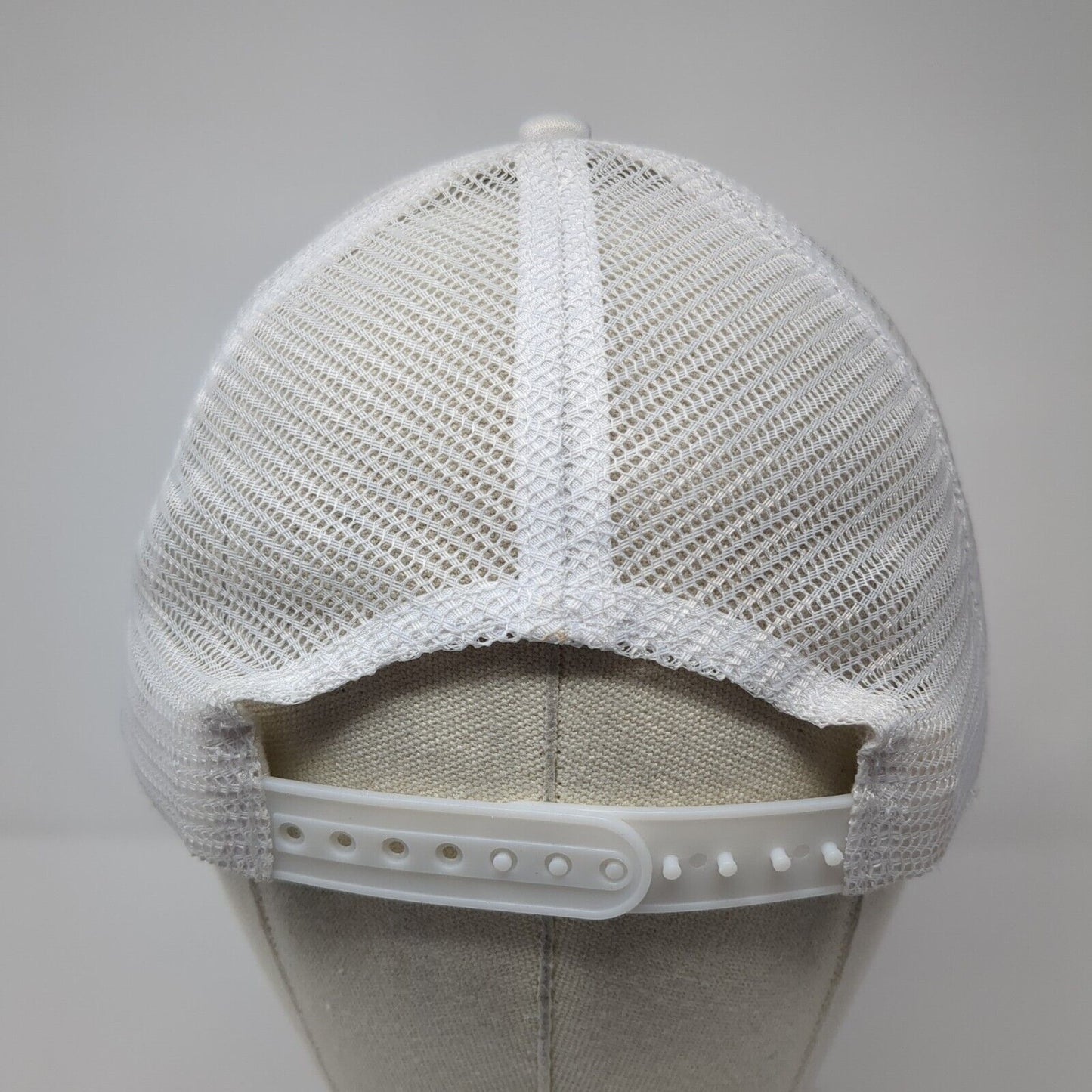Smiley Face Snapback Trucker Hat White One Size Adjustable Mesh Back Polyester