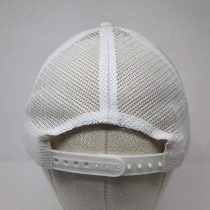 Smiley Face Snapback Trucker Hat White One Size Adjustable Mesh Back Polyester