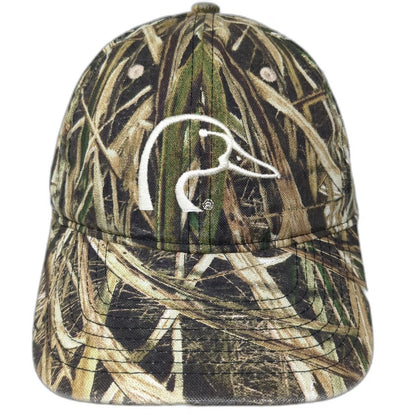 Ducks Unlimited Green Baseball Cap One Size Camo Duck Logo Slideback Hat