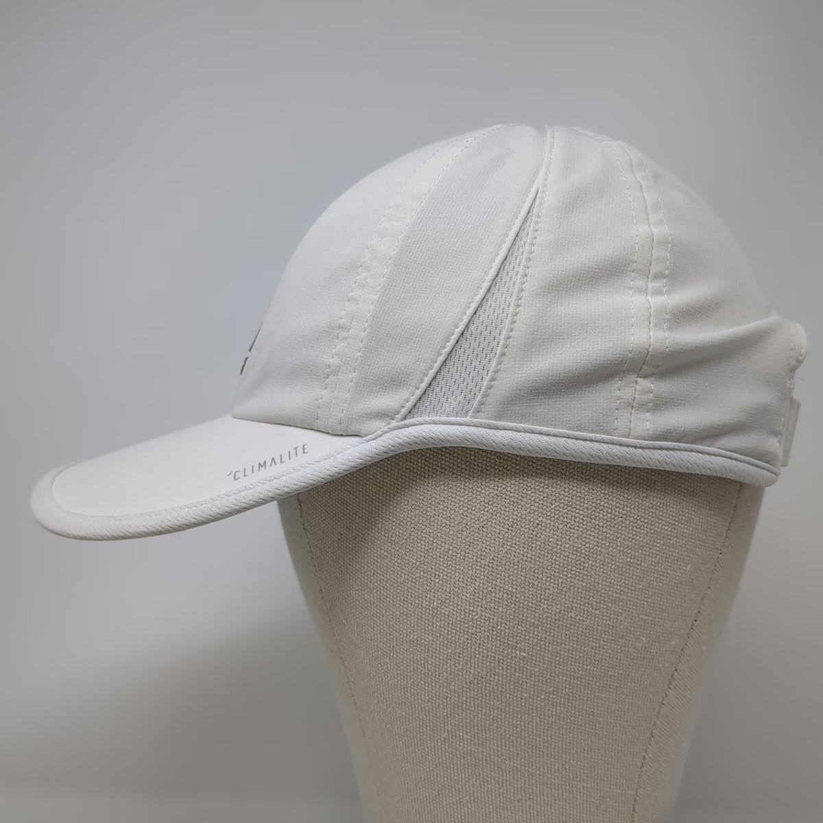 adidas Baseball Cap White One Size Climalite Performance Running Strapback Hat