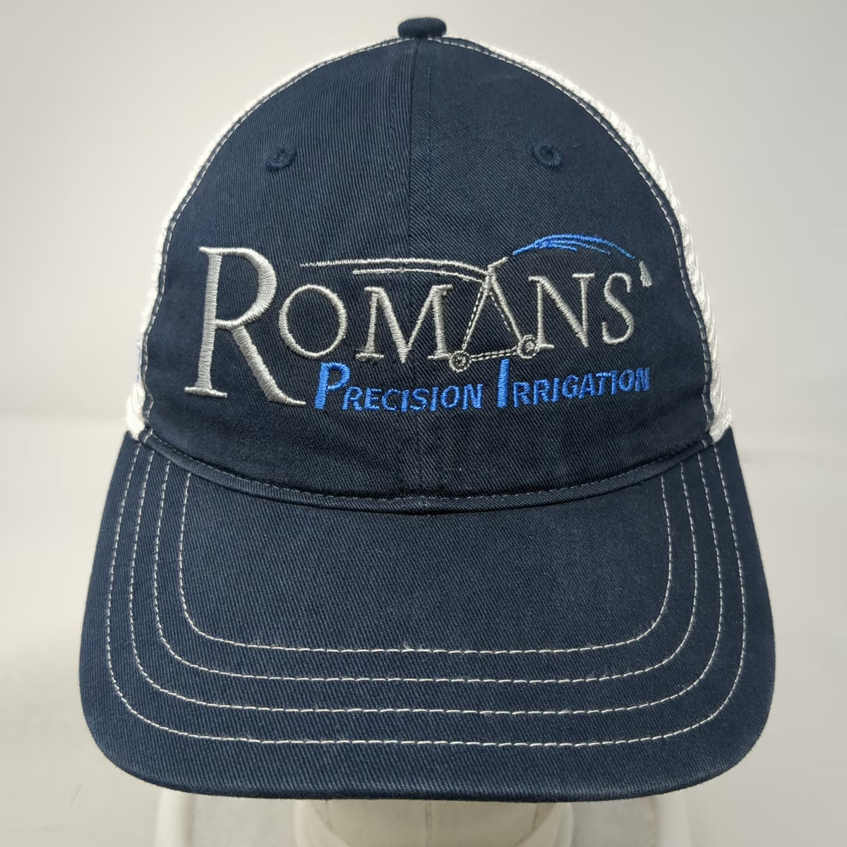 Richardson Trucker Hat Blue L Mesh Back Snapback Romans Precision Irrigation