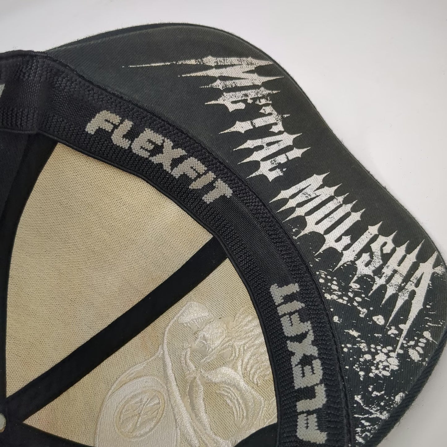Metal Mulisha Baseball Cap Black XL Fitted Skull Flexfit Graphic Underbrim Hat