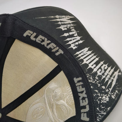 Metal Mulisha Baseball Cap Black XL Fitted Skull Flexfit Graphic Underbrim Hat