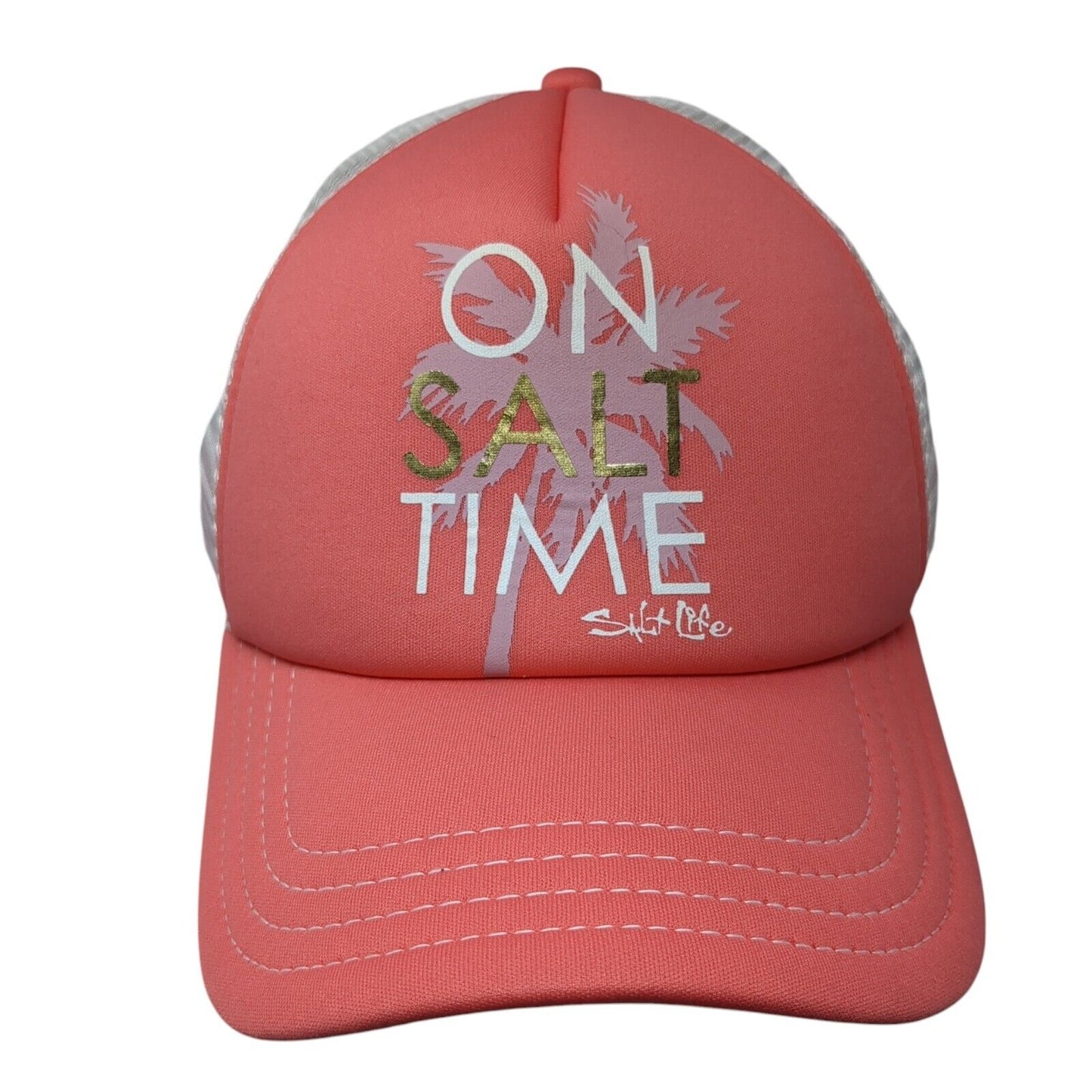 On Salt Time Snapback Trucker Hat Pink OSFM Mesh Back Adjustable Salt Life