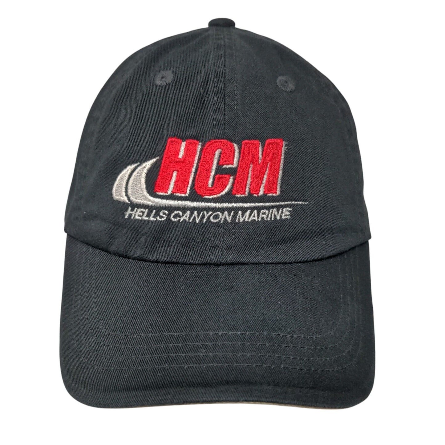 HCM Hells Canyon Machine Strapabck Hat Black One Size Adjustable Port Authority