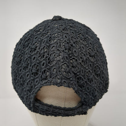 Collection Eighteen Strapback Hat Black One Size Adjustable Crochet
