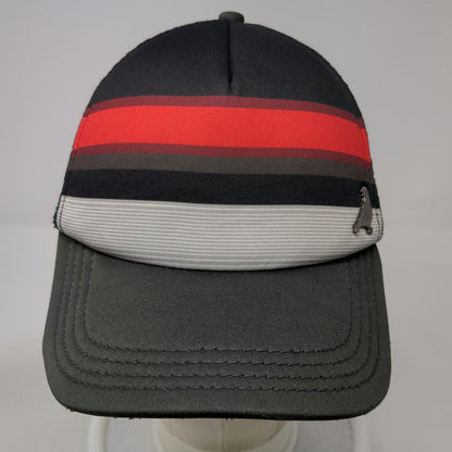 Aeropostale Trucker Hat Black Red Gray White One Size Striped Bird Charm Mesh