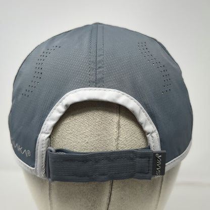 SAAKA Baseball Cap Gray One Size Perforated Performance Strapback Athletic Hat