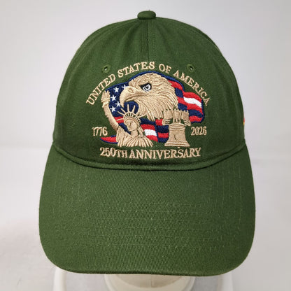 Baseball Cap Green One Size Slideback 250th Anniversary USA Eagle 1776-2026 Hat