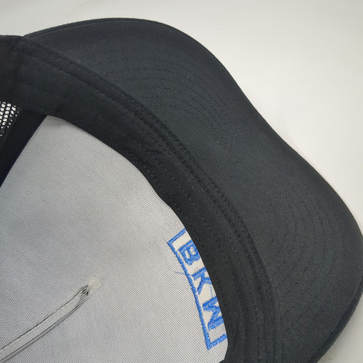 Yupoong Trucker Hat Black Blue One Size BKM Services Mesh Snapback Flat Brim