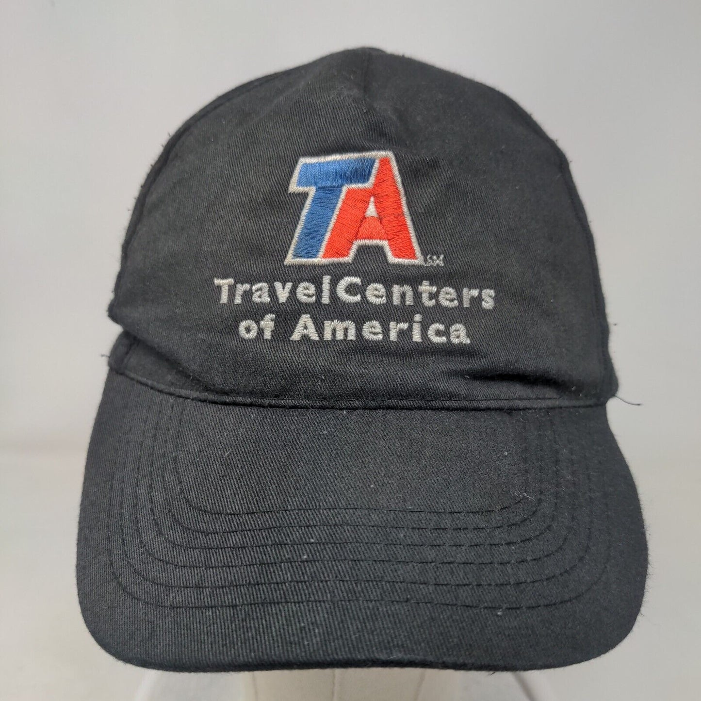 Travel Centers of America Strapback Hat Black One Size Adjustable Embroidered