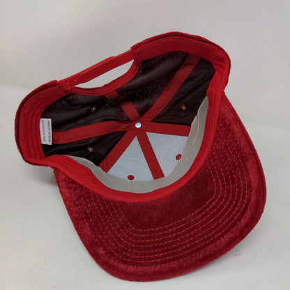 Cambridge Men's Snapback Hat Red Velour 100% Polyester Adjustable W/Tags