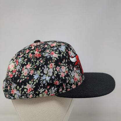 Adidas Women's Snapback Flat Bill Hat Multicolor OSFA Chicago Bulls Floral Logo