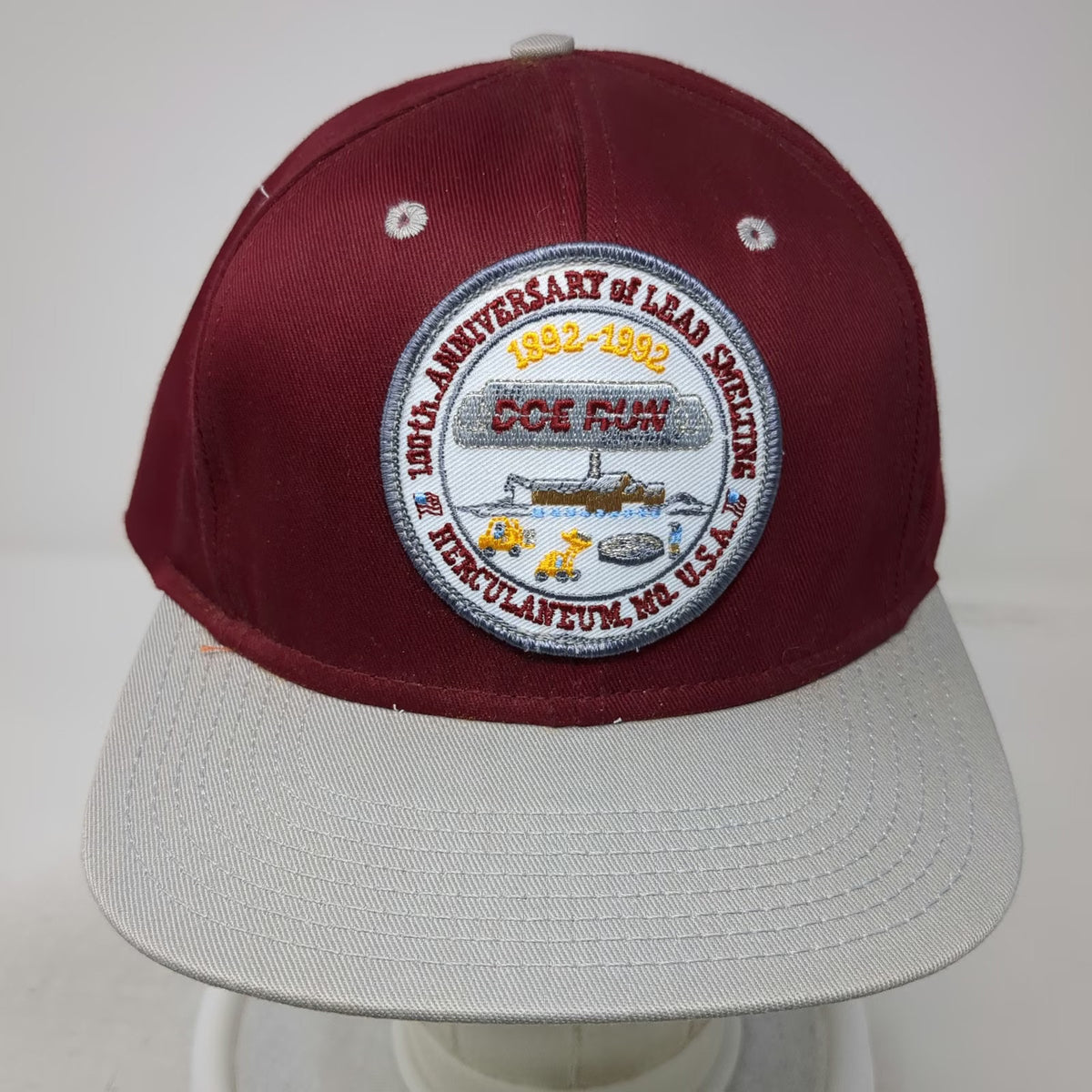 Mid-West Marketing Snapback Hat Red Gray One Size Doe Run Lead Smelting 100th