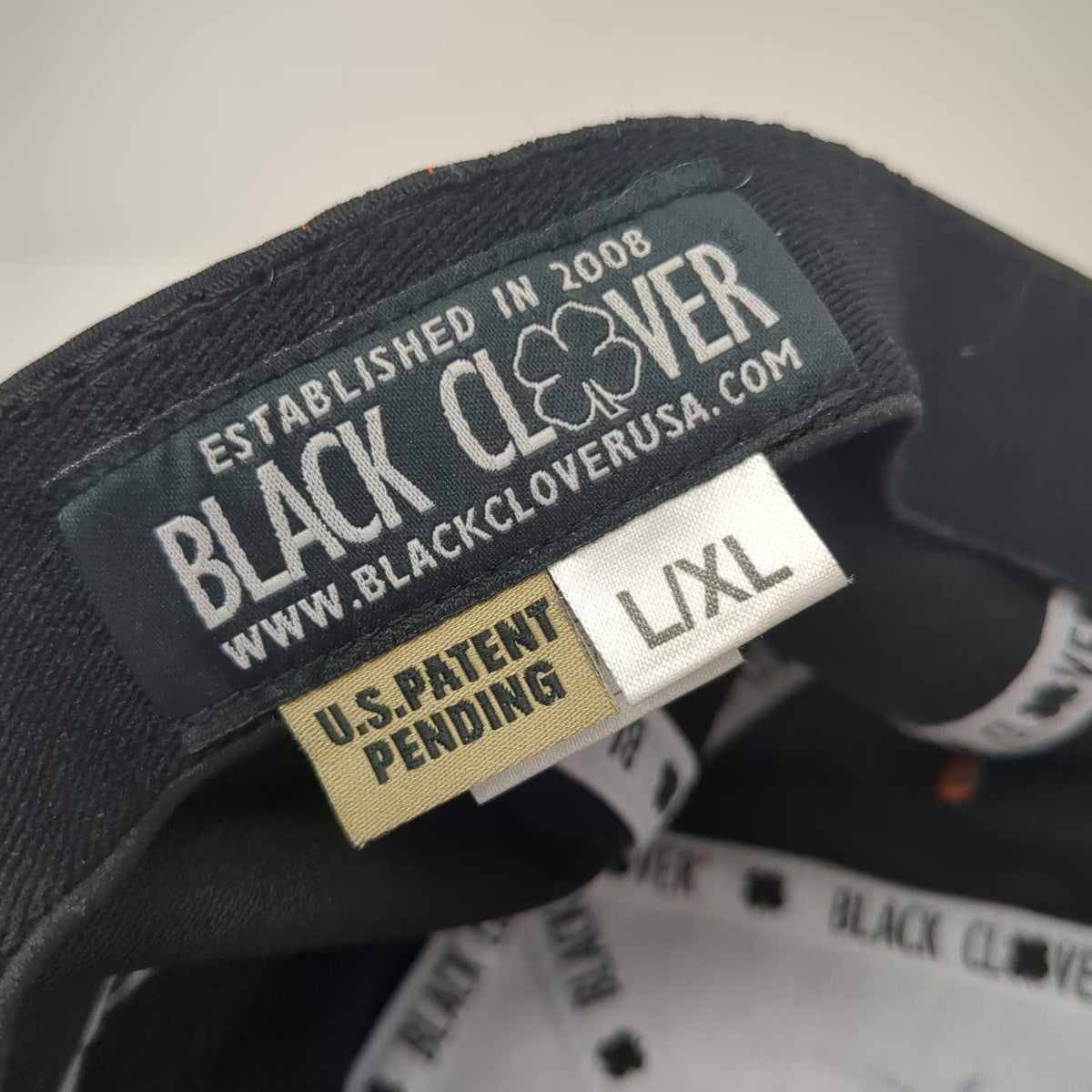 Black Clover Baseball Cap Orange XL Memory Fit Live Lucky Contrast Stitch Hat
