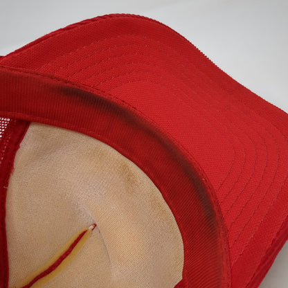 TML LTD Mrs Fields 5 Panel Red Hat One Size Corduroy Mesh Snapback Embroidered