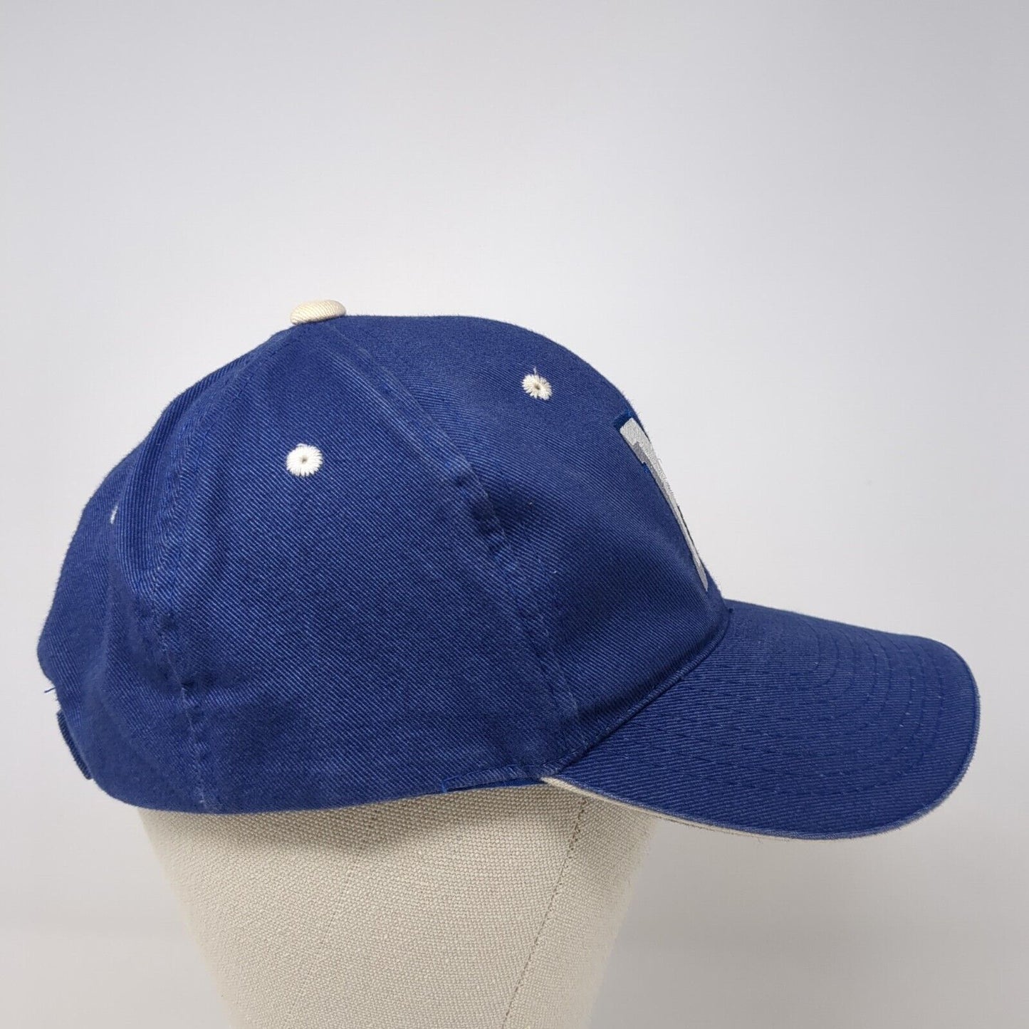 Letter N Strapback Hat Blue One Size Adjustable Outdoor Cap 6 Panel