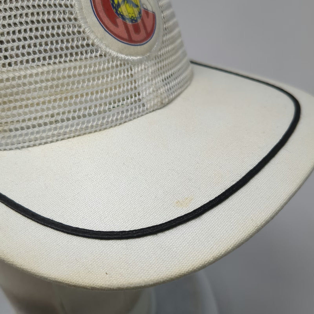 Imperial Baseball Cap White One Size Mesh Back Leather Strap Colorado Rope Hat