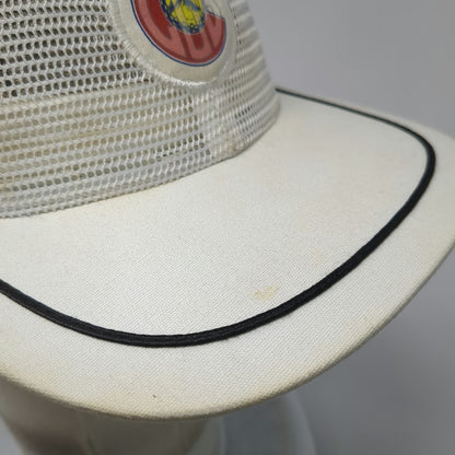 Imperial Baseball Cap White One Size Mesh Back Leather Strap Colorado Rope Hat