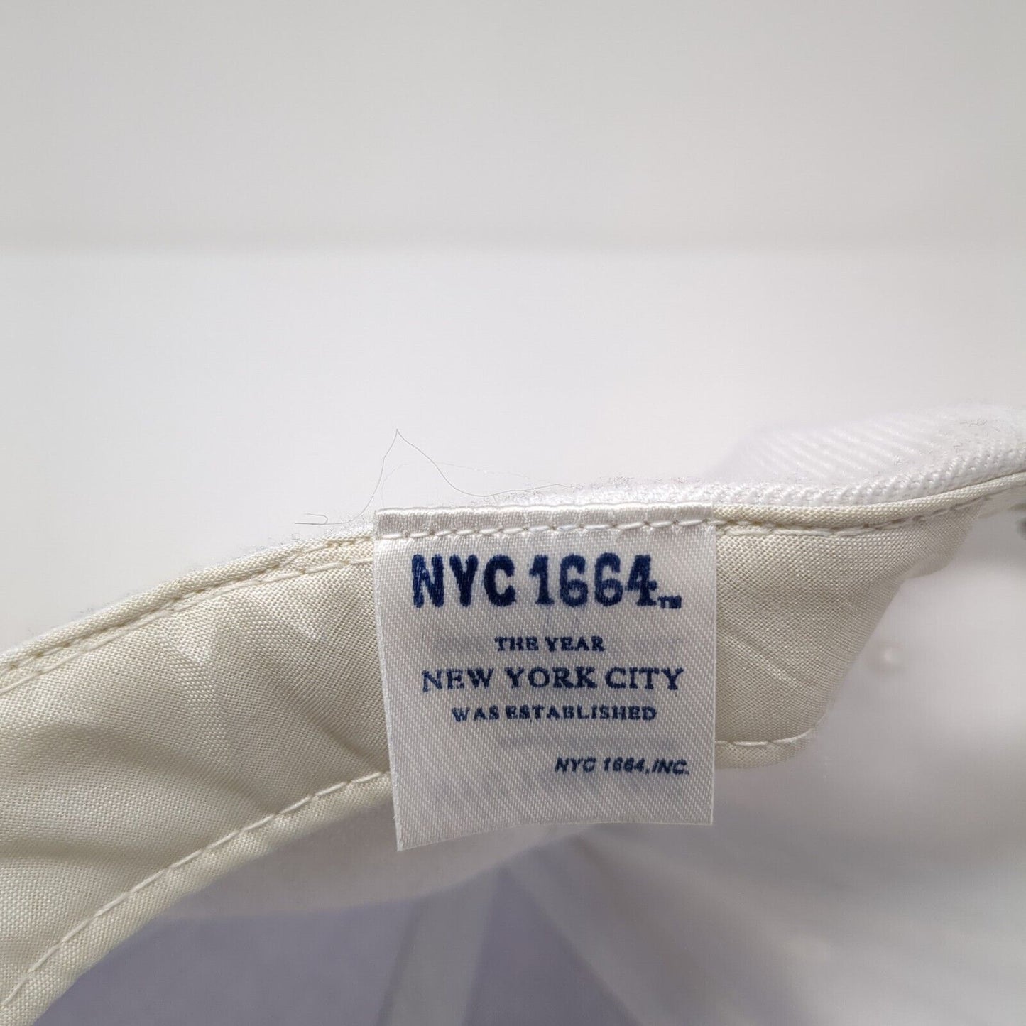 NY Strapback Hat White One Size Adjustable Embroidered Colorblock