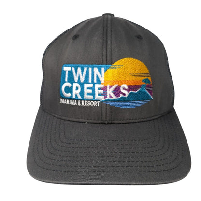 Twin Creeks Marina & Resort Fitted Mesh Back Trucker Hat Gray One Size