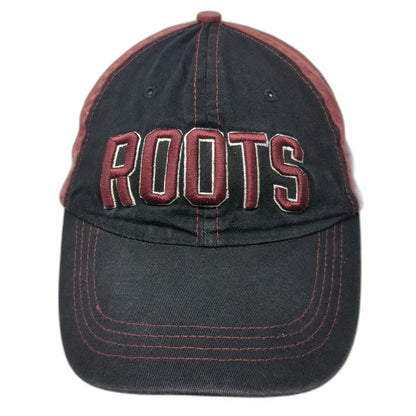 Roots 73 Baseball Cap Black Red One Size Cotton Embroidered Logo Strapback Hat