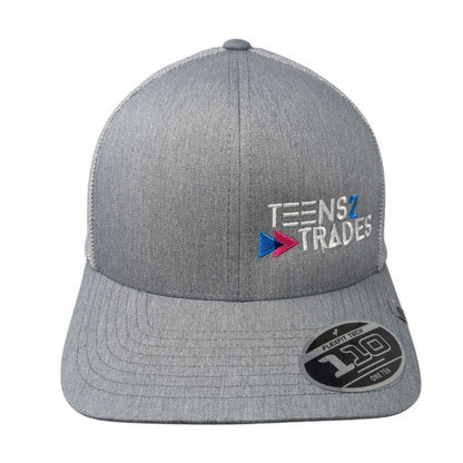 Teens 2 Trades Snapback Cruz Trucker Hat Heather Gray One Size Mesh Back