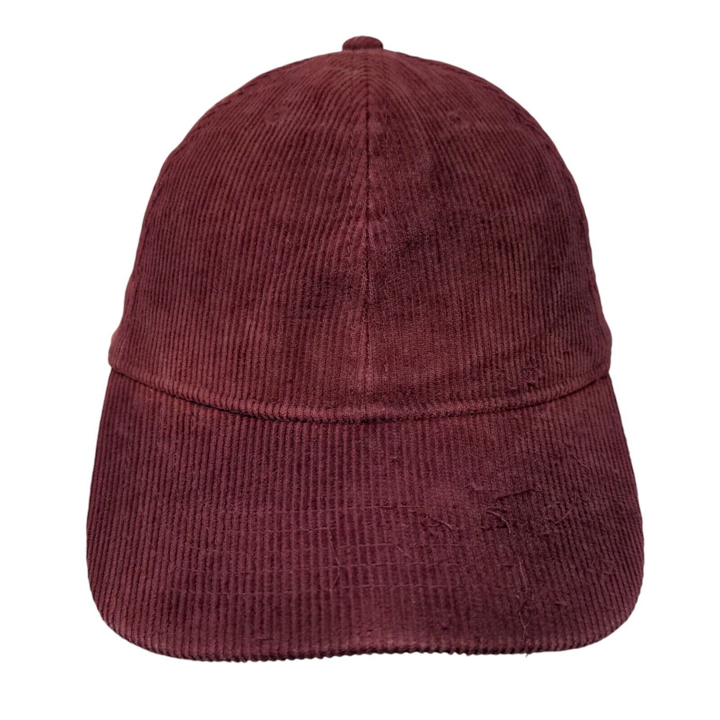 Unbranded Slideback Hat Red OSFM Adjustable Vented Holes Corduroy Blank