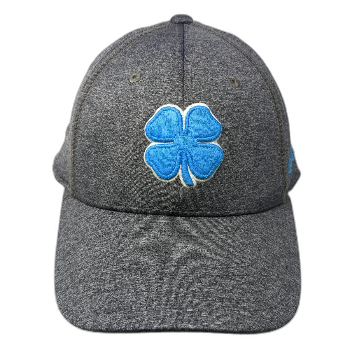 Black Clover Baseball Cap Gray Blue White XL Stretch Fit Clover Luck Logo Hat