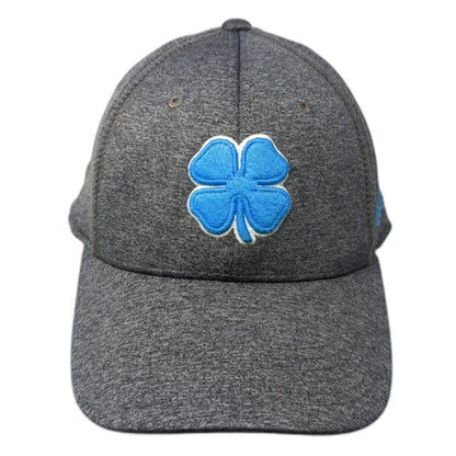 Black Clover Baseball Cap Gray Blue White XL Stretch Fit Clover Luck Logo Hat