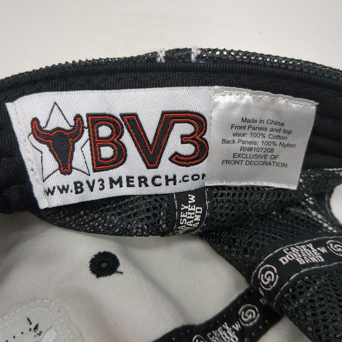 BV3 Casey Donahew Band Baseball Cap White OSFM Texas Flag Camo Distressed Hat