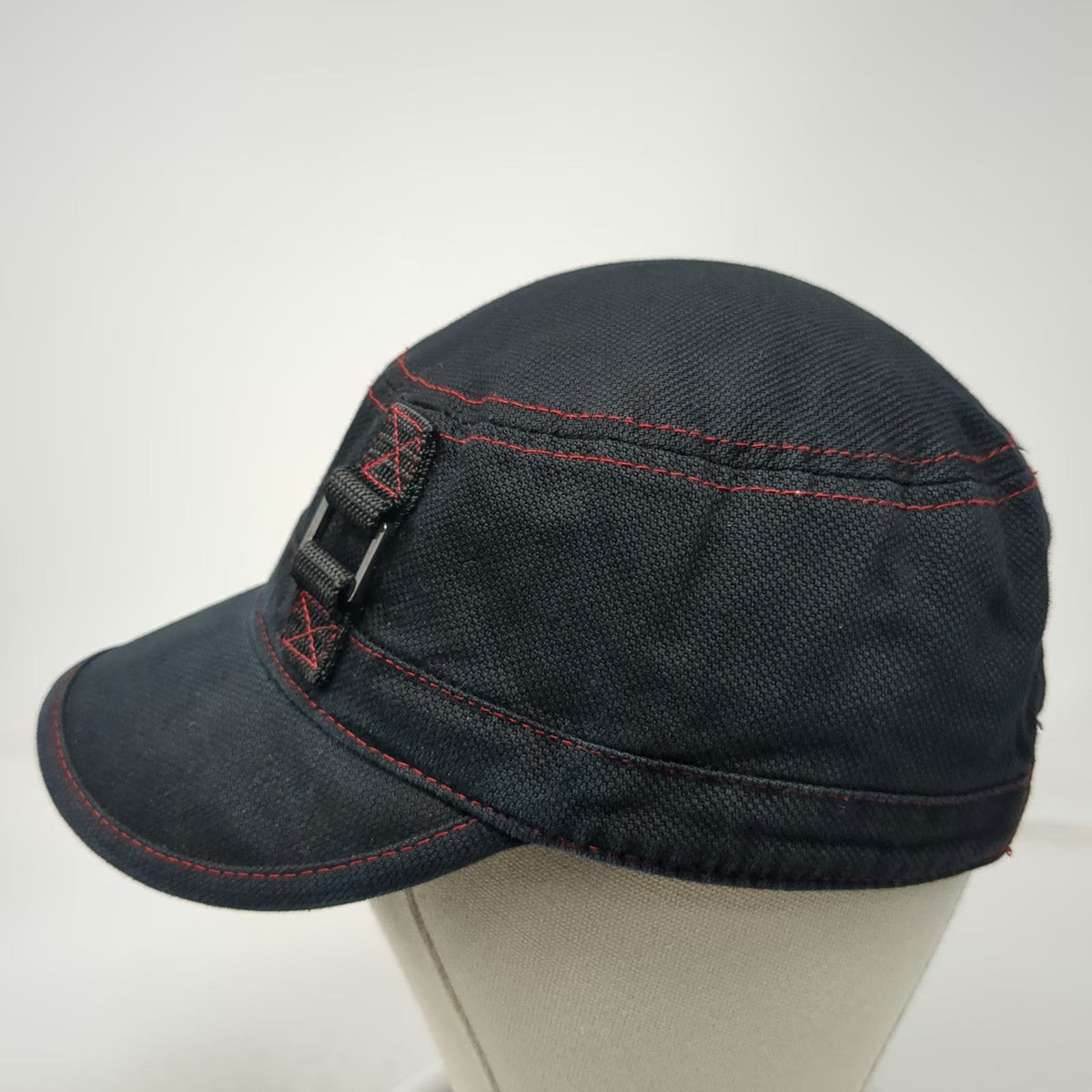 Harley-Davidson Army Cap Black Red One Size Contrast Stitching Strapback Hat