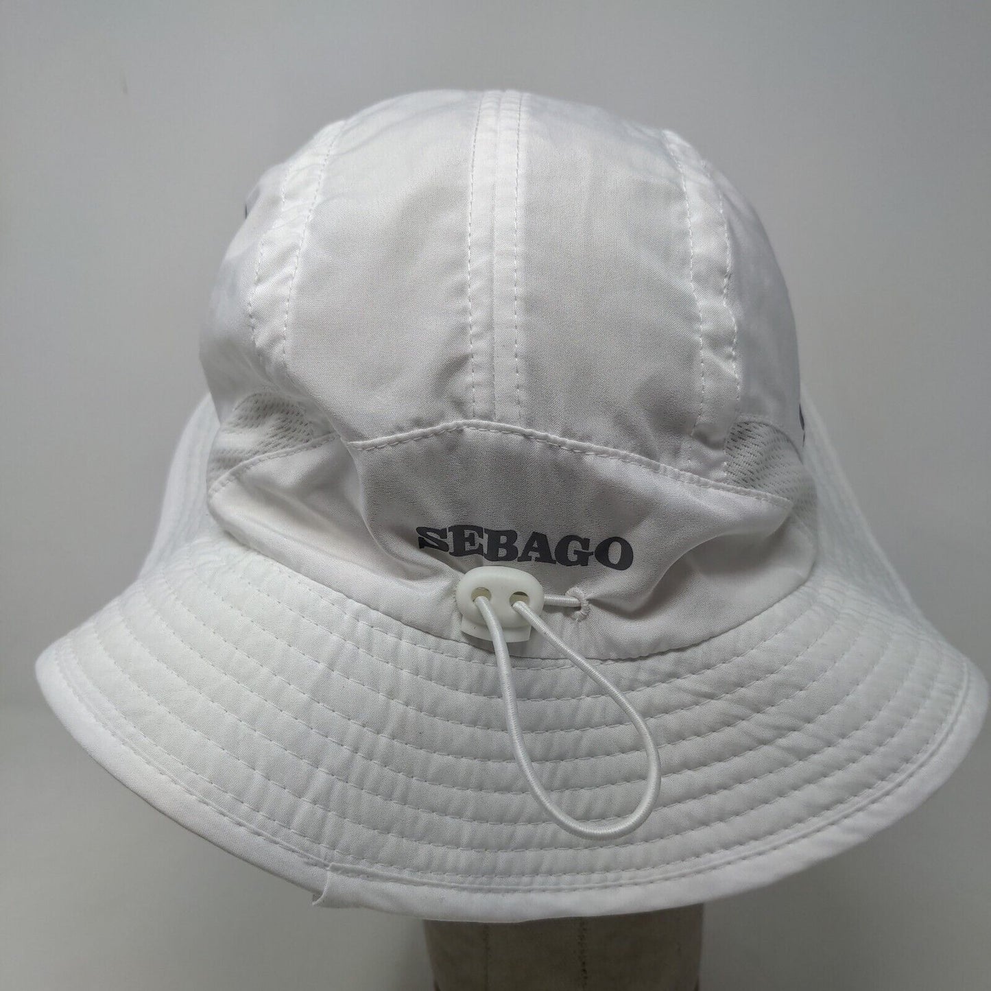 Sebago Men's Wide Brim Sun Hat White Size OS Graphic Quantum Logo Polyester