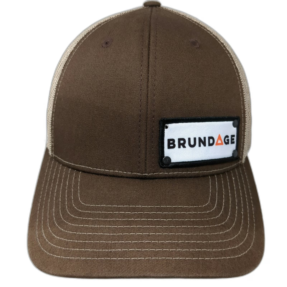 Richardson Trucker Hat Brown One Size Brundage Mountain Resort Patch Snapback