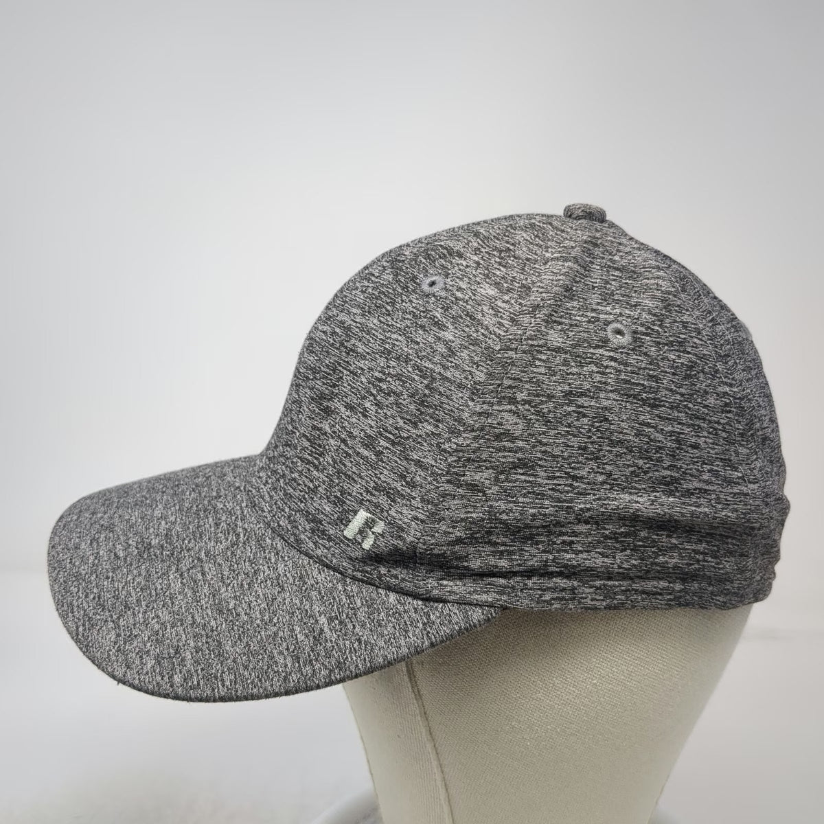 Russell Baseball Cap Gray One Size Heathered Stretch Fit Dri-Power Athletic Hat